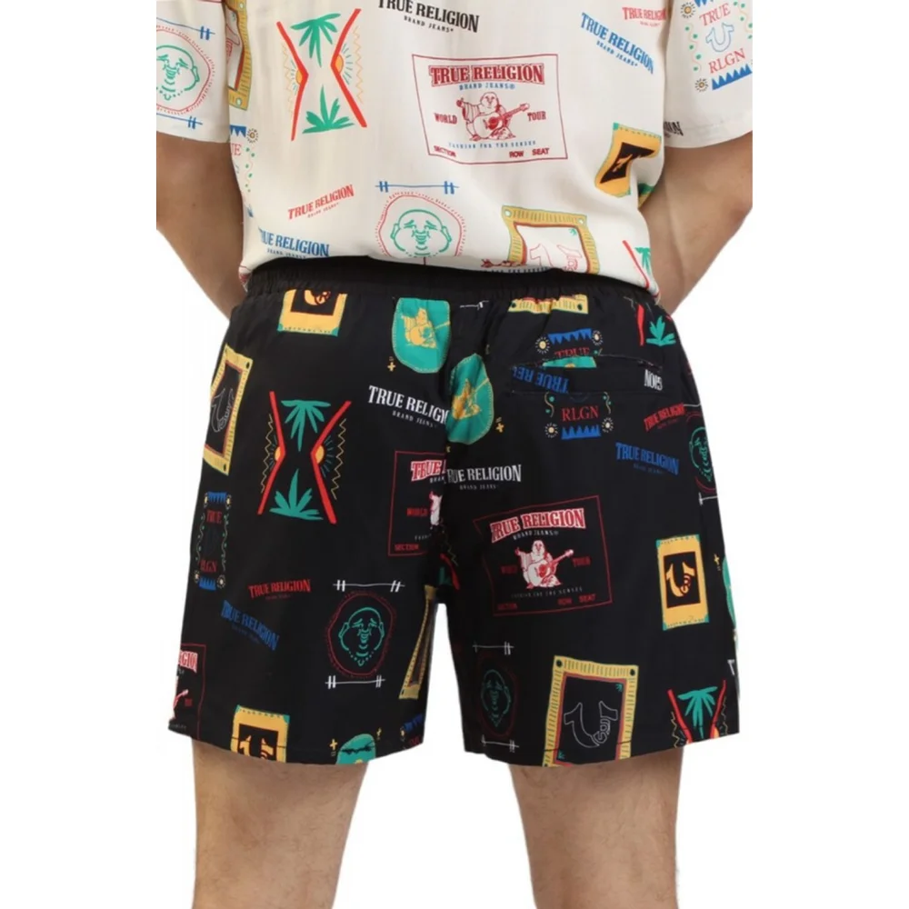 True Religion Resort Print Board Buddha Shorts Men's Size Med Swimming Trunks
